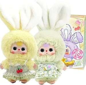 Baby Three Rabbit Macaron Cute Mini Bunny Plush Blind Box 1PC(1 of 14 Possible Styles) Cute Figures Collectible Toys Birthday Gifts (1PC BlindBox)