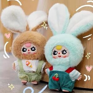 Baby Three Miniature Bunny Series Doll Box, Plush Doll Ornament Bag Pendant Toy, Vinyl Mystery Box Action Figure Birthday Toy Gift, Random 1PC
