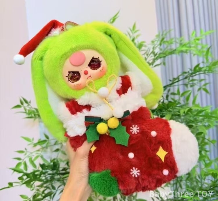 Baby three Christmas hanging card plush